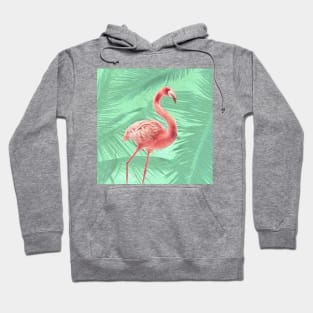 Mint + Pink Tropical Flamingo Hoodie